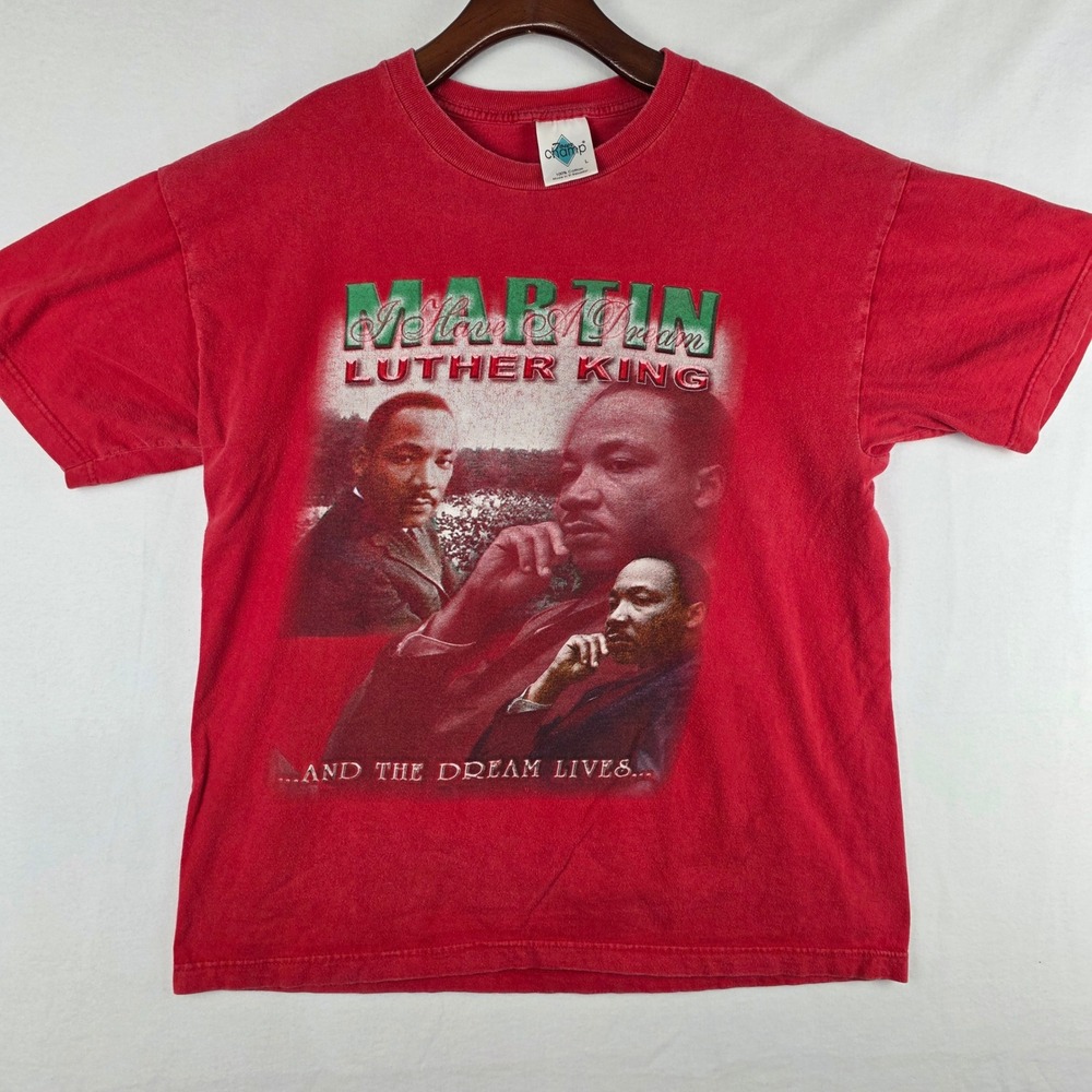 Tour Champ Martin Luther King Jr MLK I Have A Dream Red Rap Shirt Mens L